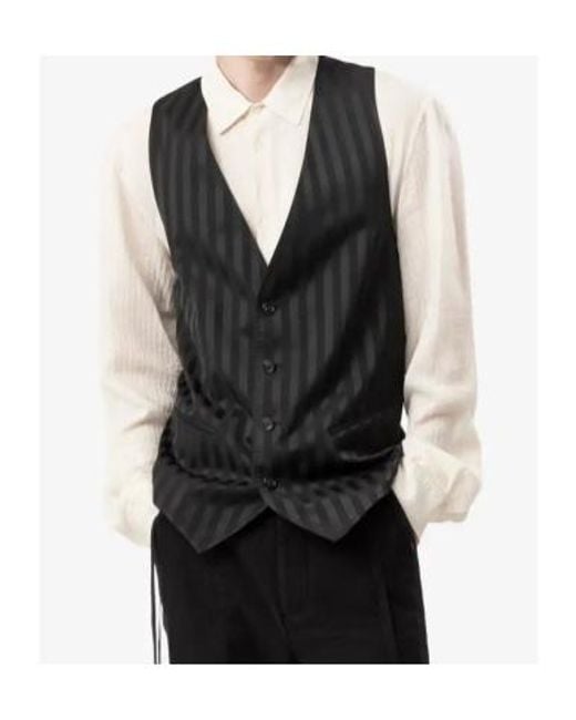Ann Demeulemeester Black Juikko Striped Satin Waistcoat for men