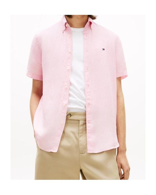 Tommy Hilfiger Pink Short Sleeve Shirt for men