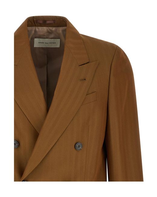 Dries Van Noten Brown Barry Double Breasted Blazer for men