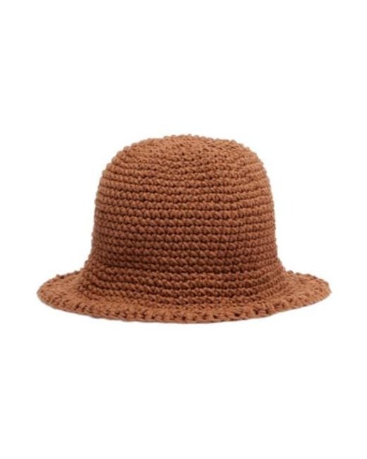 Magda Butrym Brown Crochet Cotton Bucket Hat