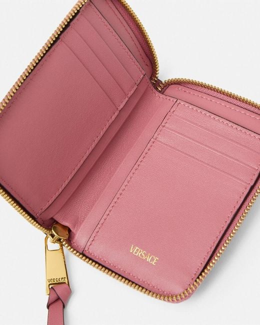 Versace Pink Tag Zip-Up Wallet