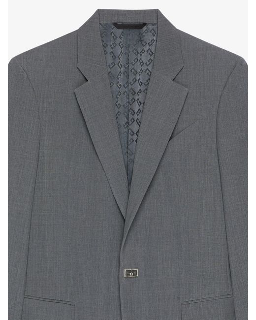 Givenchy Gray 2G Clip Slim-Fit Jacket for men