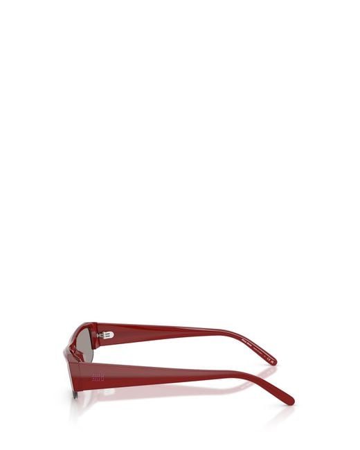 Miu Miu White Eyewear Rectangular Frame Sunglasses