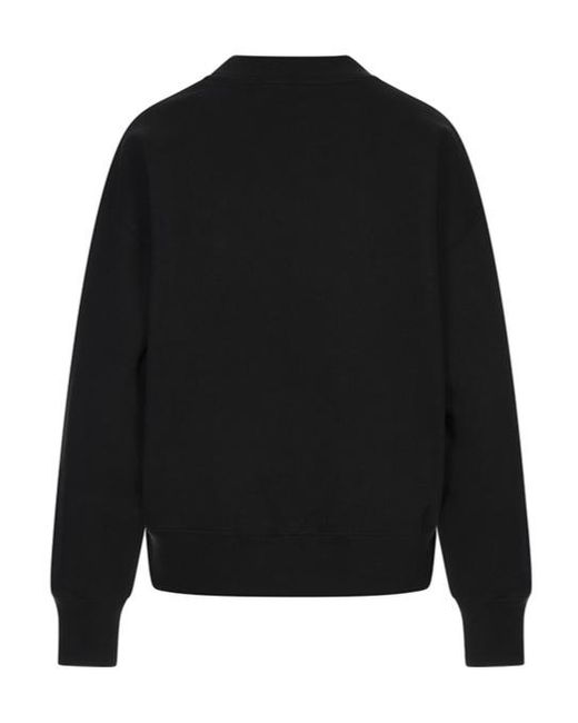 MSGM Black Logo Embroidered Crewneck Sweatshirt