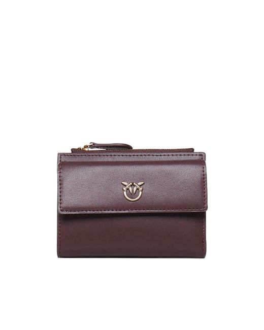 Pinko Purple Love Birds Logo Plaque Zipped Wallet
