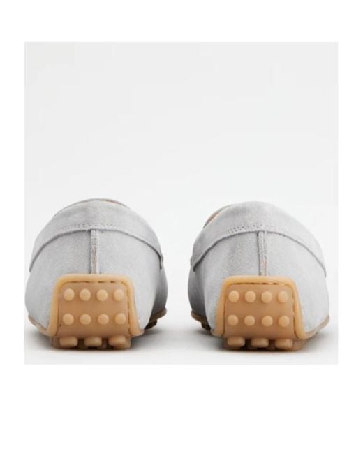 Tod's White Gommino Slip-On Loafers