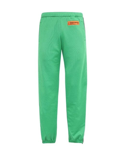 Heron Preston Green Logo-Patch Elasticated Waistband Track Pants for men