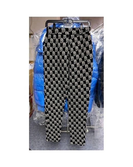 we11done Black Monogram Knitted Trousers