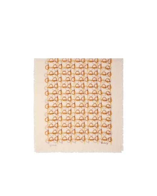 Burberry Natural B-Printed Frayed-Edge Scarf for men
