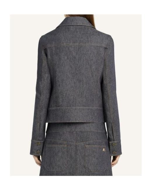 Courreges Black Courrèges Denim Utility Trucker Jacket