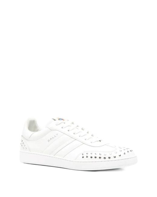 Bally White Lace-Up Sneakers for men