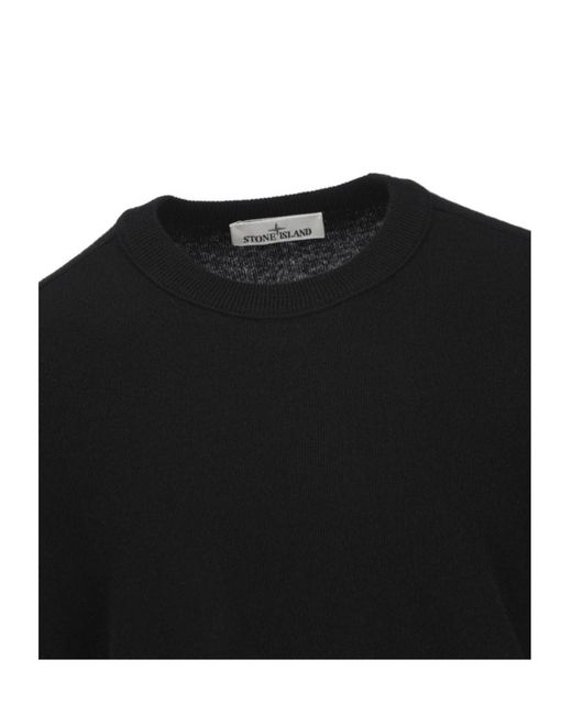 Stone Island Black Crew-Neck Sweater for men