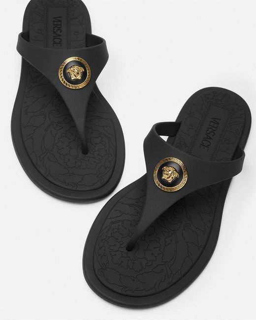 Versace Brown Alia Thong Strap Flat Sandals