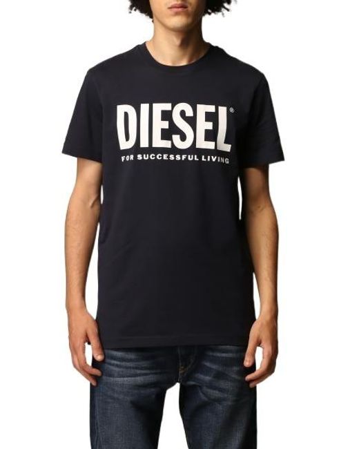 DIESEL Black T-Diegos Logo Printed Crewneck T-Shirt for men