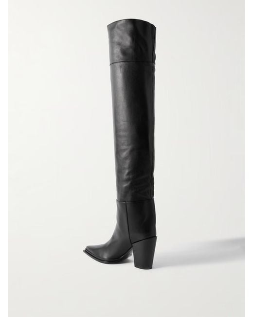 Jimmy Choo Black Western-Style Over-The-Knee Boots