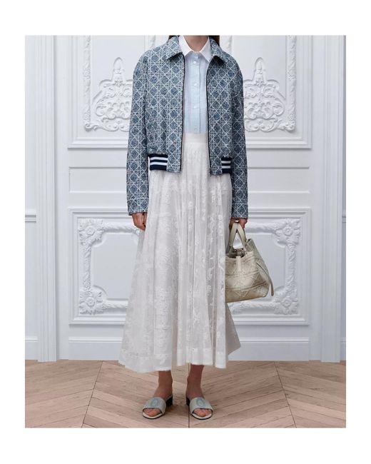 Dior White Mid-Length Flared Skirt