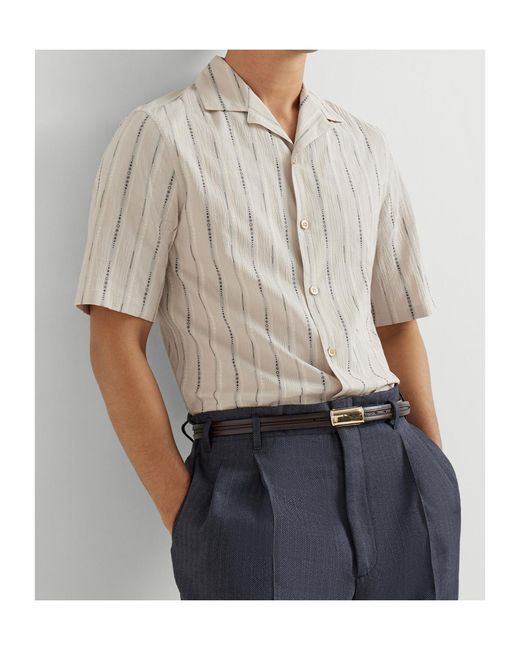 Brunello Cucinelli White Short-Sleeve Shirt for men