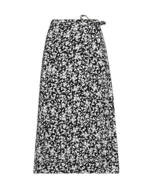 Ganni White Printed Midi Skirt