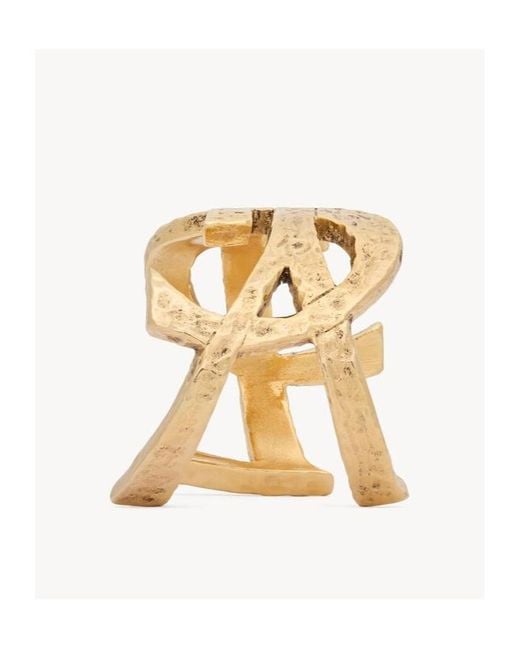 Saint Laurent Metallic Cassandre Twisted Cuff