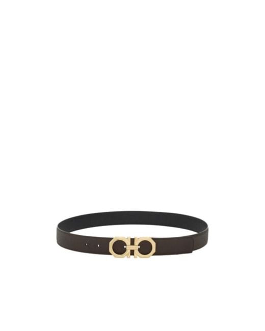 Ferragamo White Ferragamo Gancini Buckle Belt for men
