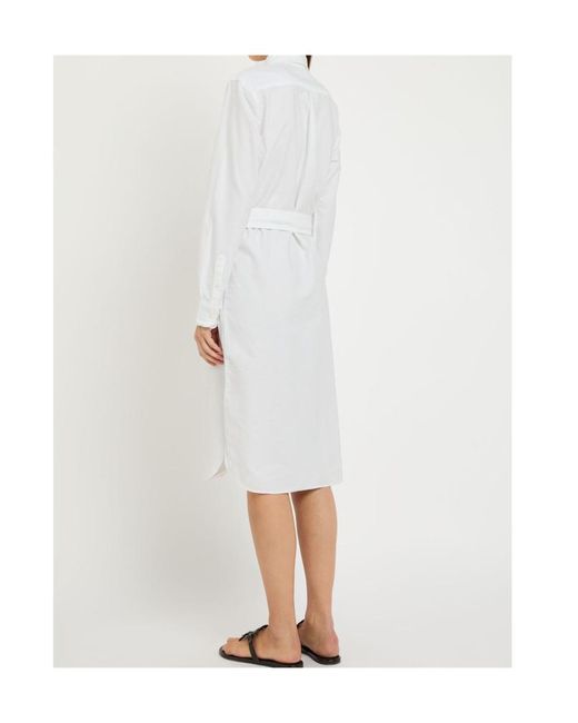 Polo Ralph Lauren White Belted Cotton Midi Shirt Dress
