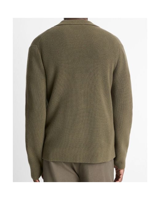 Vince Green Knit Zip Cardigan for men
