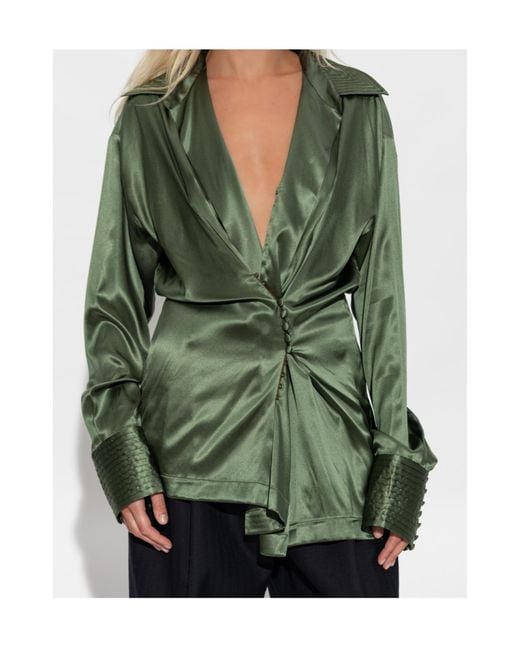 Dries Van Noten Green Long Sleeve Shirt