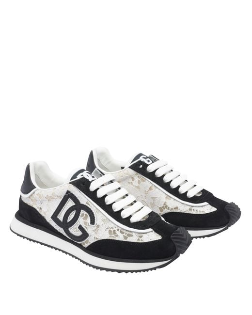 Dolce & Gabbana Black Logo Patch Sneakers