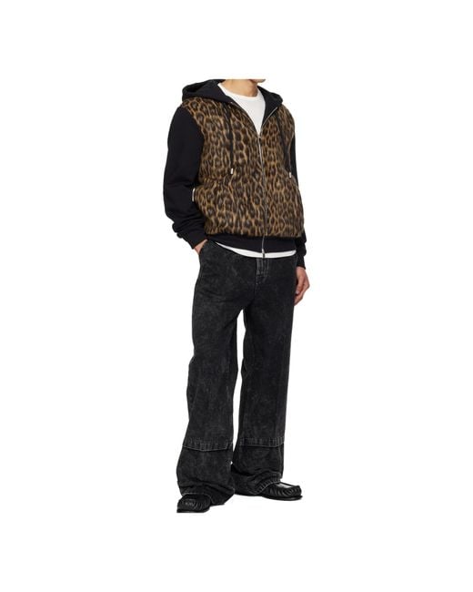 Lanvin Black Zipped Faux-Fur Hoodie for men