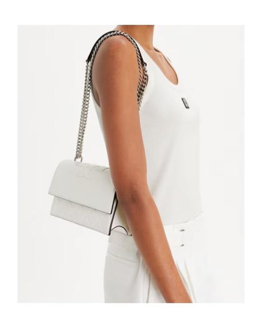 Tory Burch White Fleming Small Convertible Shoulder Bag