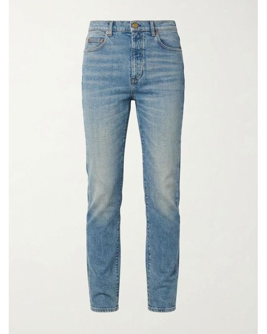 Gucci Blue Logo Patch Skinny Fit Jeans