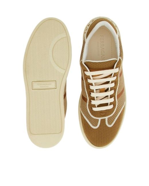 Ferragamo Natural Lace-Up Low-Cut Casual Shoes