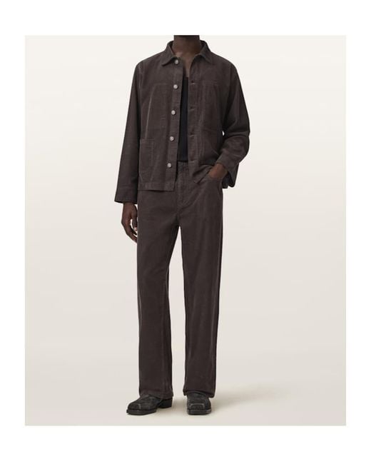 AllSaints Brown Long-Sleeved Shirt Jacket for men