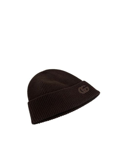 Gucci Brown Cashmere Hat With Patch for men