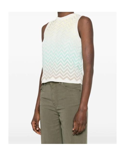 Missoni White Chevron-Pattern Top
