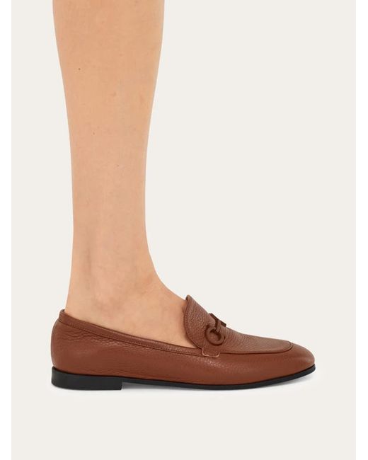 Ferragamo Brown Gancini Loafer