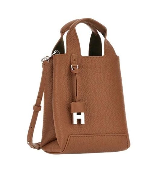 Hogan Brown Grained Mini Shoulder Bag