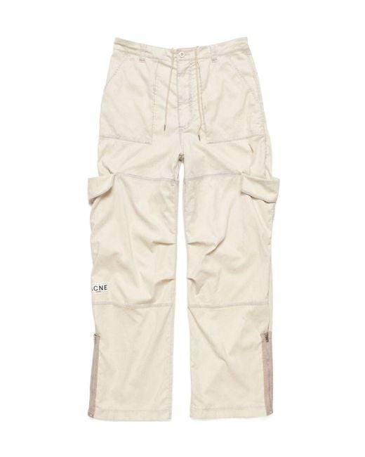 Acne Natural Logo Patch Cargo Trousers for men