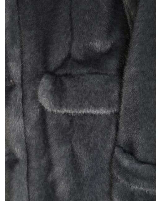 Herno Gray Lapel-Collar Single-Breasted Coat