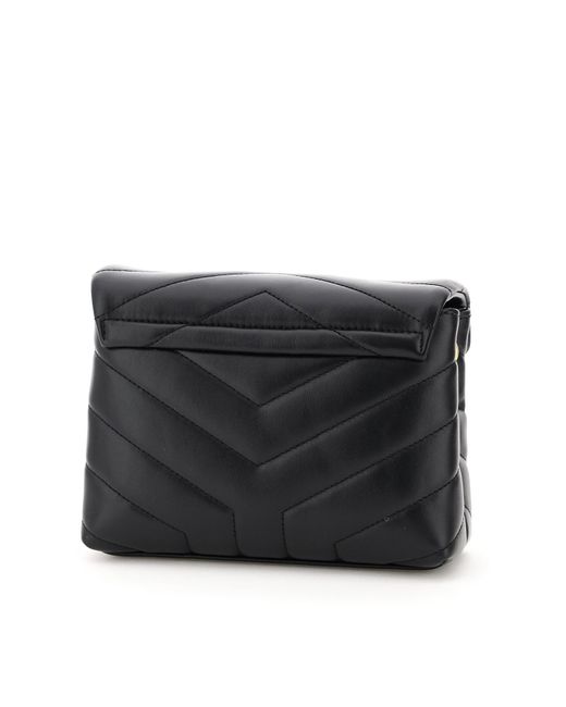Saint Laurent Black Loulou Toy Logo Plaque Shoulder Bag