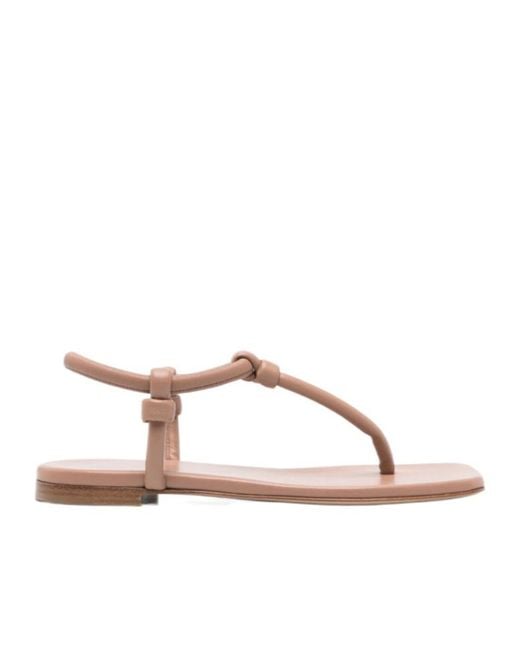 Gianvito Rossi Brown Leather Flip-Flops