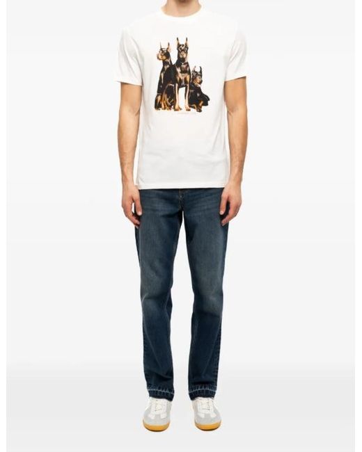 Zadig & Voltaire White Jimmy Dog Print T-Shirt for men