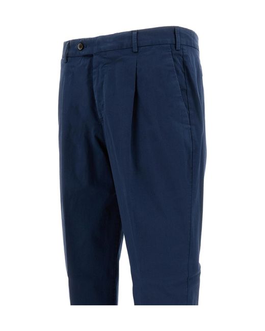 PT01 Blue Pt Torino Pleated Straight Leg Pants for men