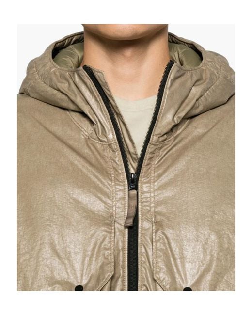 Stone Island Natural Logo-Patch Hooded Padded Jacket for men