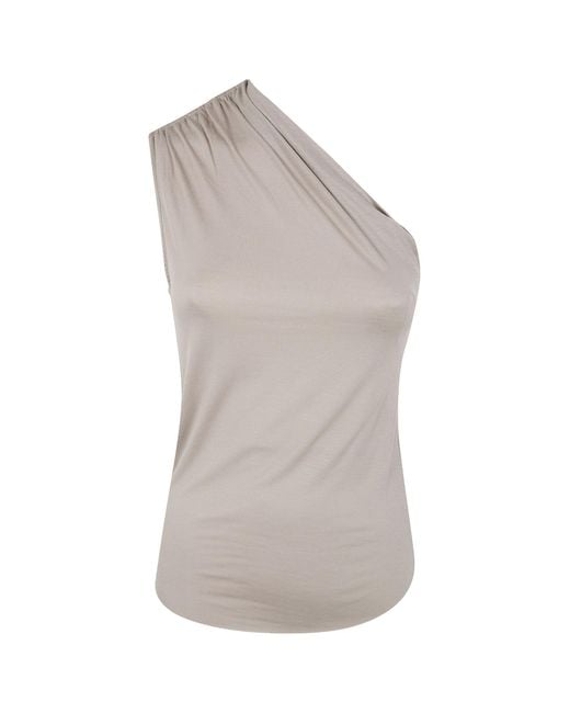 Thom Krom Gray One-Shoulder Top