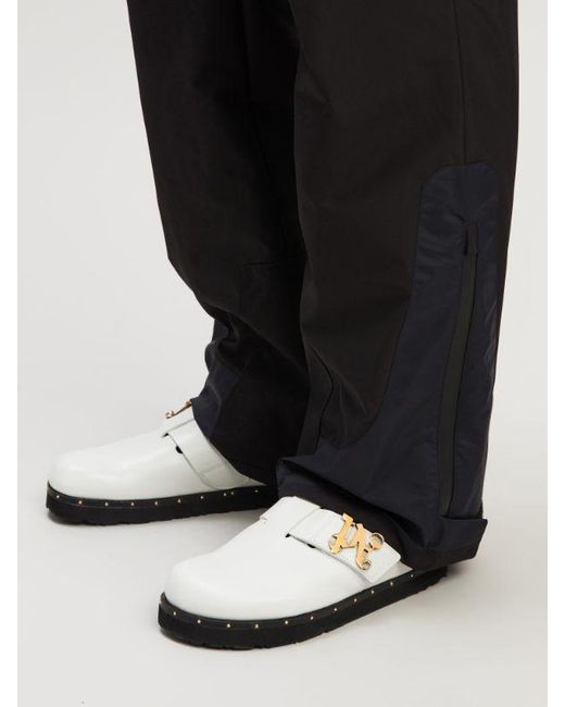 Palm Angels Black Ski Club Logo Patch Padded Ski Bottoms for men