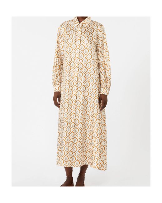 Max Mara Natural Printed Silk Dress