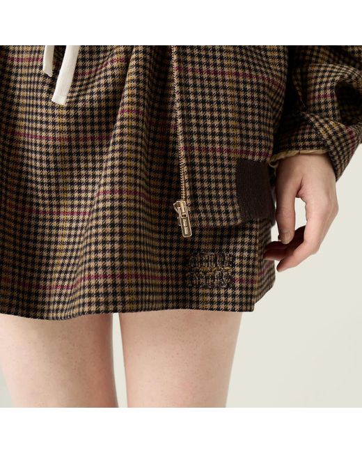 Miu Miu Multicolor Checked Mini Skirt