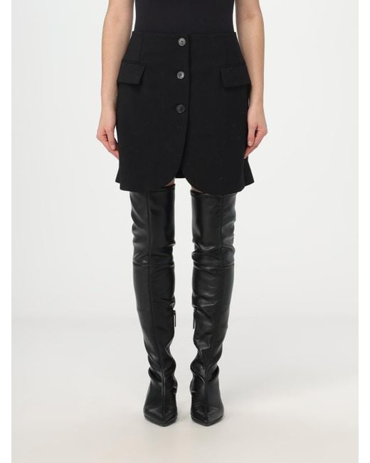 Lanvin Black Button-Detailed Tailored Mini Skirt