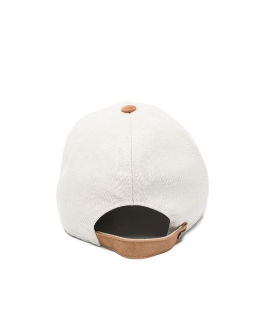 Borsalino White Logo-Embroidered Baseball Cap